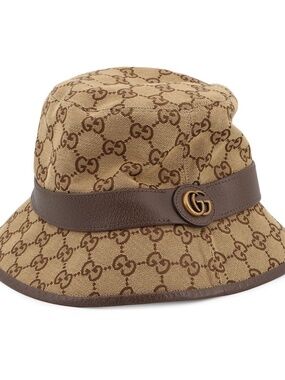 GUCCI GG Canvas Fedora Hat Size M